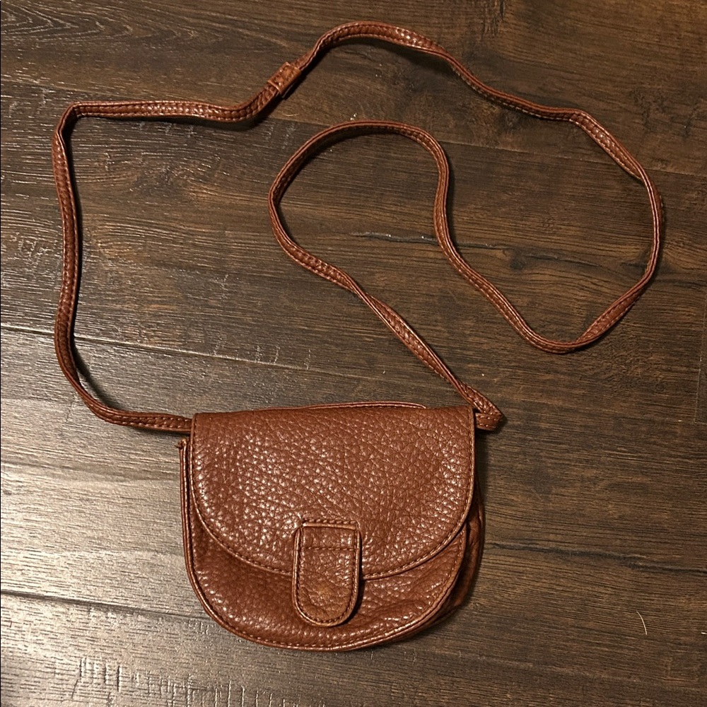 American Eagle Brown Faux Leather Crossbody Bag